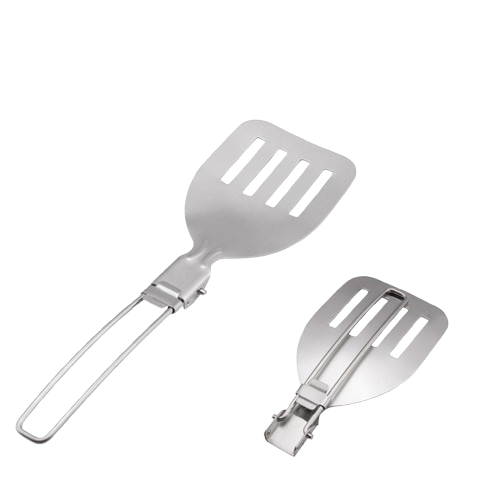 Spatula Lipat Mini Folding ISE MOUNT Spatula Alat Masak Stainless Steel Camping Outdoor Hiking Mendaki