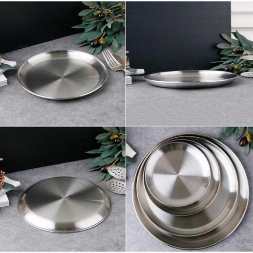 Piring Makan Camping ISE MOUNT Stainless Steel Nesting Plate Outdoor Mendaki - Image 3