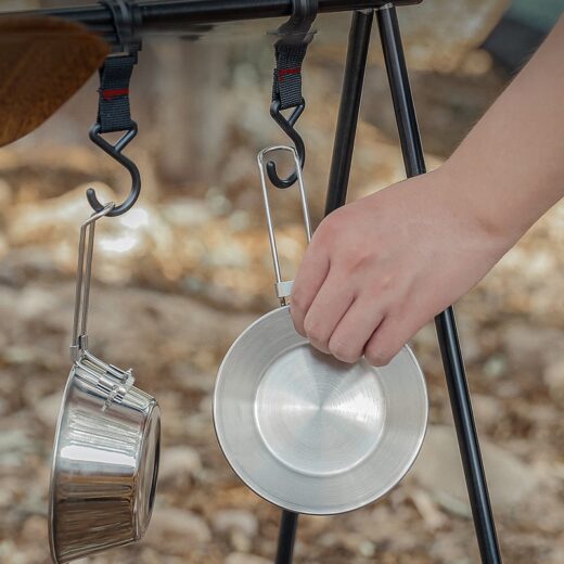 Mangkuk Lipat Gantung Bowl Cup Portable Nesting Stainless Steel Camping Hiking Mangkuk Panci Mendaki - Image 5