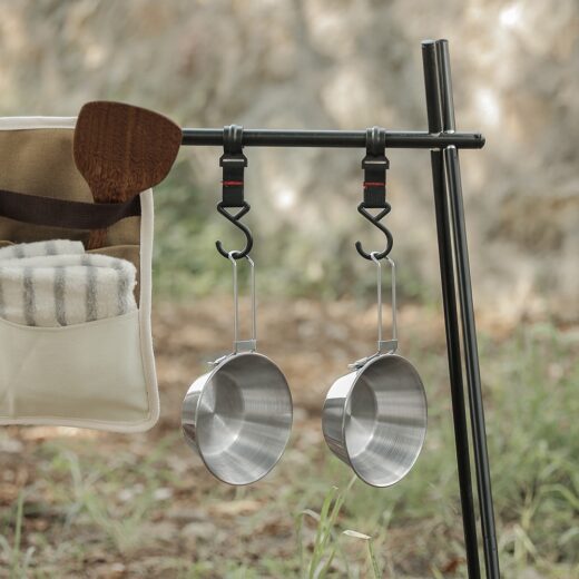 Mangkuk Lipat Gantung Bowl Cup Portable Nesting Stainless Steel Camping Hiking Mangkuk Panci Mendaki - Image 2