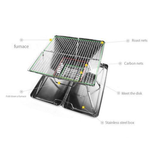 Panggangan BBQ Portable ISE MOUNT Grill Stainless Steel Grill Stove Camping Kemah Outdoor - Image 6