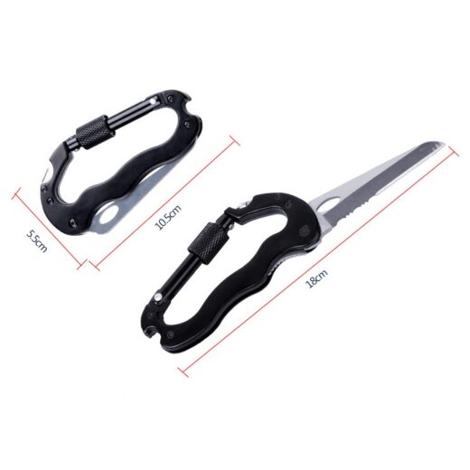 Carabiner Pisau Multifungsi ISE MOUNT Knife Lipat 5 in 1 Camping Outdoor Mendaki Kemah - Image 7
