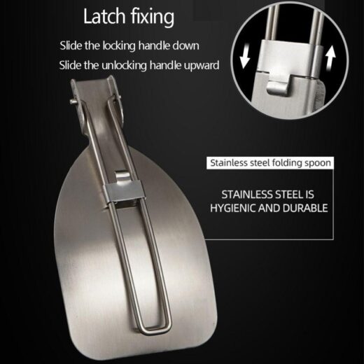 Spatula Lipat Mini Folding ISE MOUNT Spatula Alat Masak Stainless Steel Camping Outdoor Hiking Mendaki - Image 2