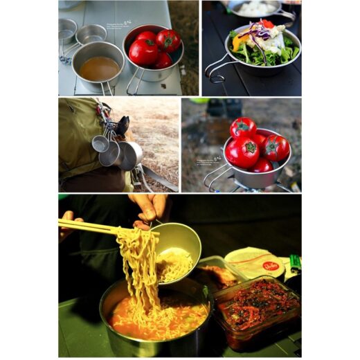 Mangkuk Gantung Stainless Steel 3PCS Nesting Outdoor Alat Makan Camping Klasik - Image 5