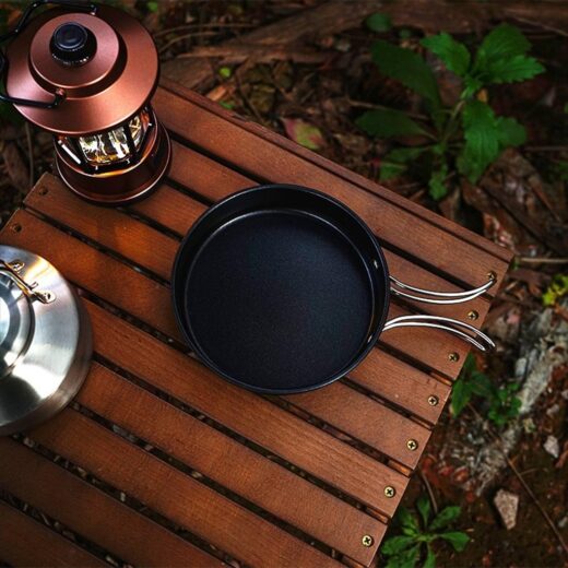 3Pcs Set Alat Masak Stainlees Steel Panci Teflon Kettle Nesting Camping Hiking Outdoor Mendaki - Image 4