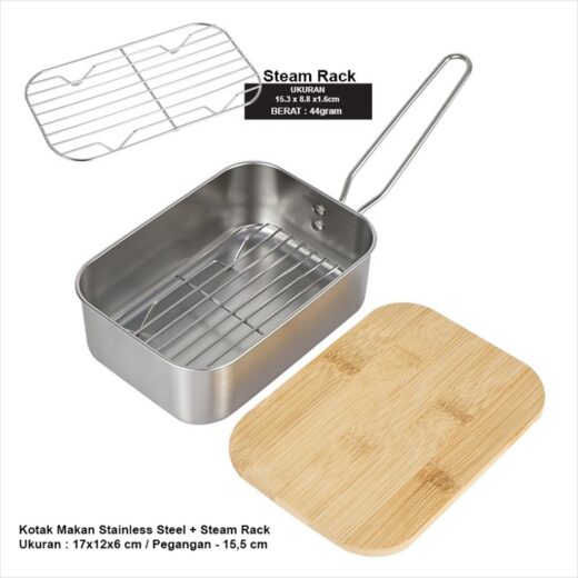 Kotak Makan Stainless Steel Lunch Box Portable Nesting Outdoor Talenan Panci Camping Picnic Hiking Mendaki - Image 4