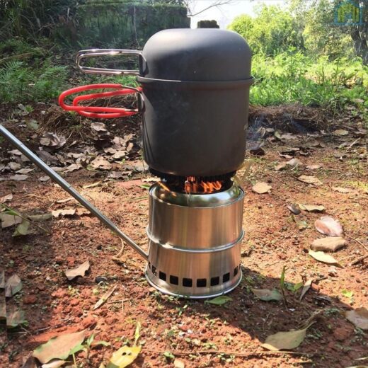Alat Pembuat Api Unggun Arang Camping Stainless Steel Outdoor Pipa Peniup Api - Image 4