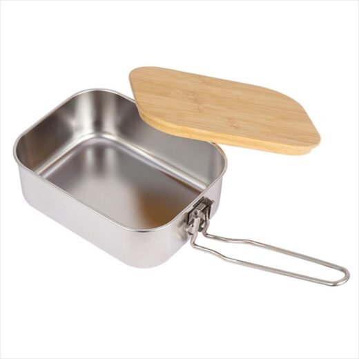 Kotak Makan Stainless Steel Lunch Box Portable Nesting Outdoor Talenan Panci Camping Picnic Hiking Mendaki