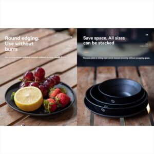 Peralatan makan CAMPINGMOON - Hitam