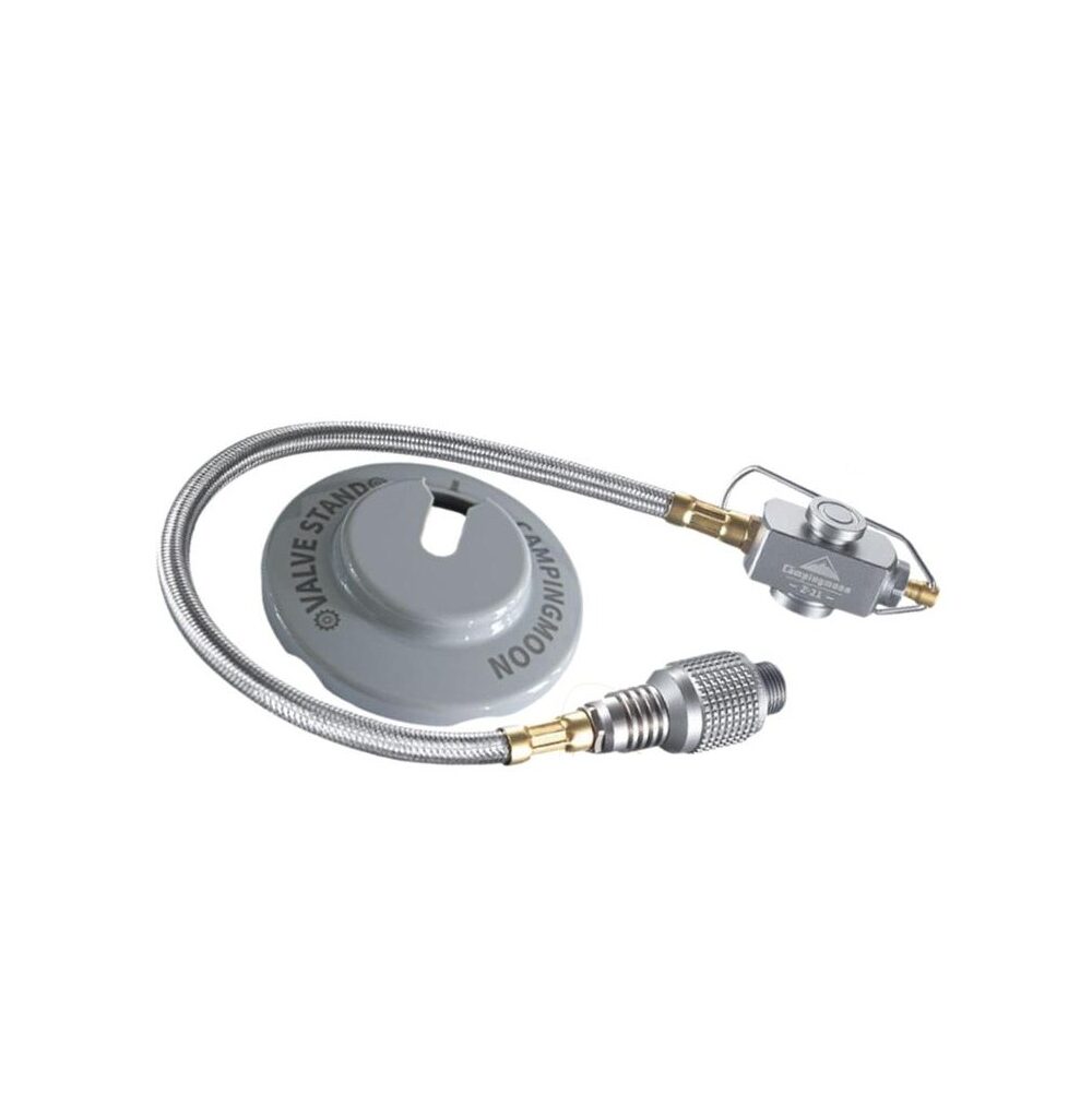 Adaptor Selang Gas CAMPINGMOON With Valve Stainless Steel Gas Canister Extender Camping Outdoor