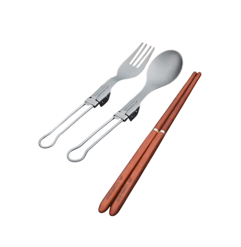 Set Alat Makan Camping Mini SHINETRIP Titanium Camping Cutlery Set Hiking Mendaki
