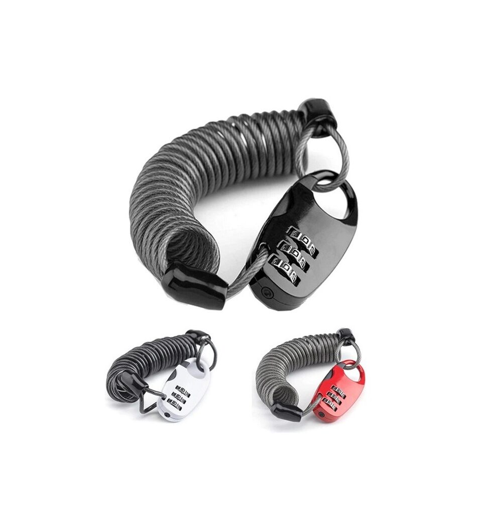 Kunci Gembok Sepeda ROCKBROS T520 Helmet Bike Lock Elastic